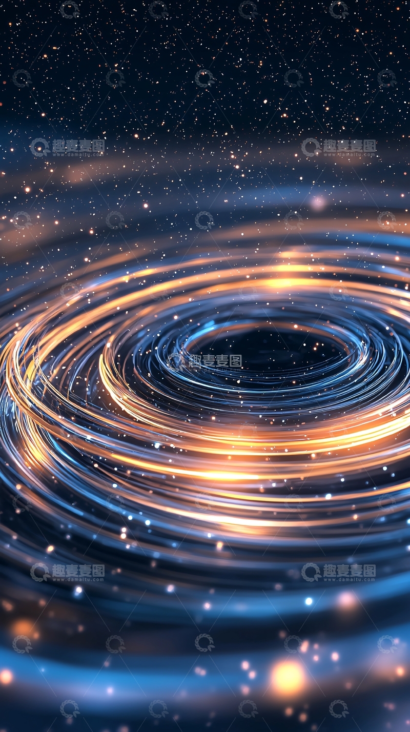 高清大图下载【趣麦麦图】璀璨星空中盘旋的光环