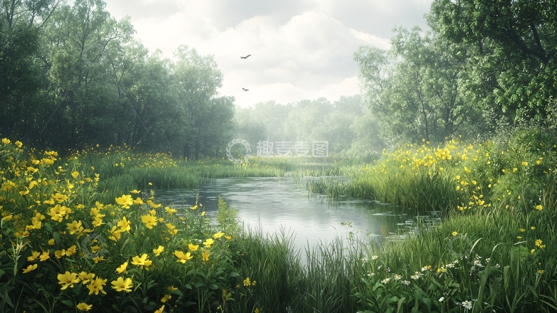 高清大图下载【趣麦麦图】宁静的森林小溪