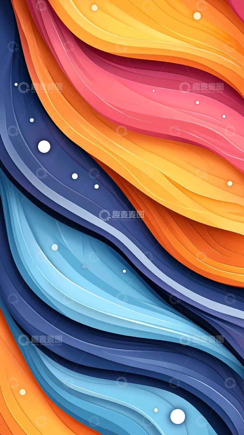高清大图下载【趣麦麦图】彩色波浪抽象背景
