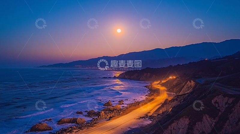高清大图下载【趣麦麦图】海边夜景高清图片