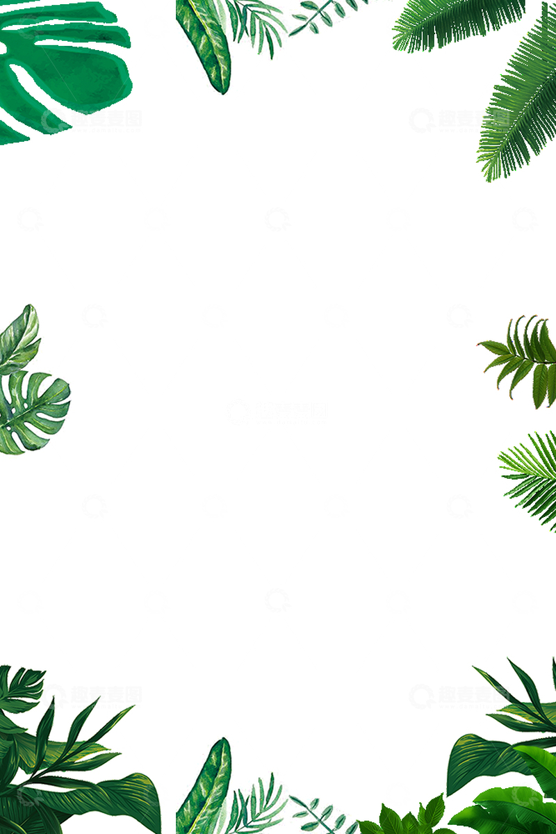 树叶绿叶装饰边框元素底纹装饰