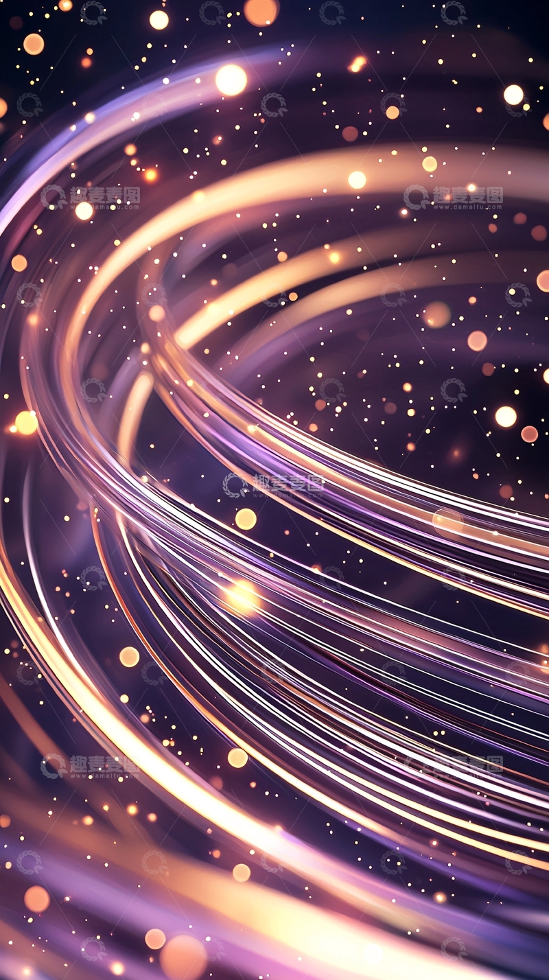 高清大图下载【趣麦麦图】流光溢彩的线条背景