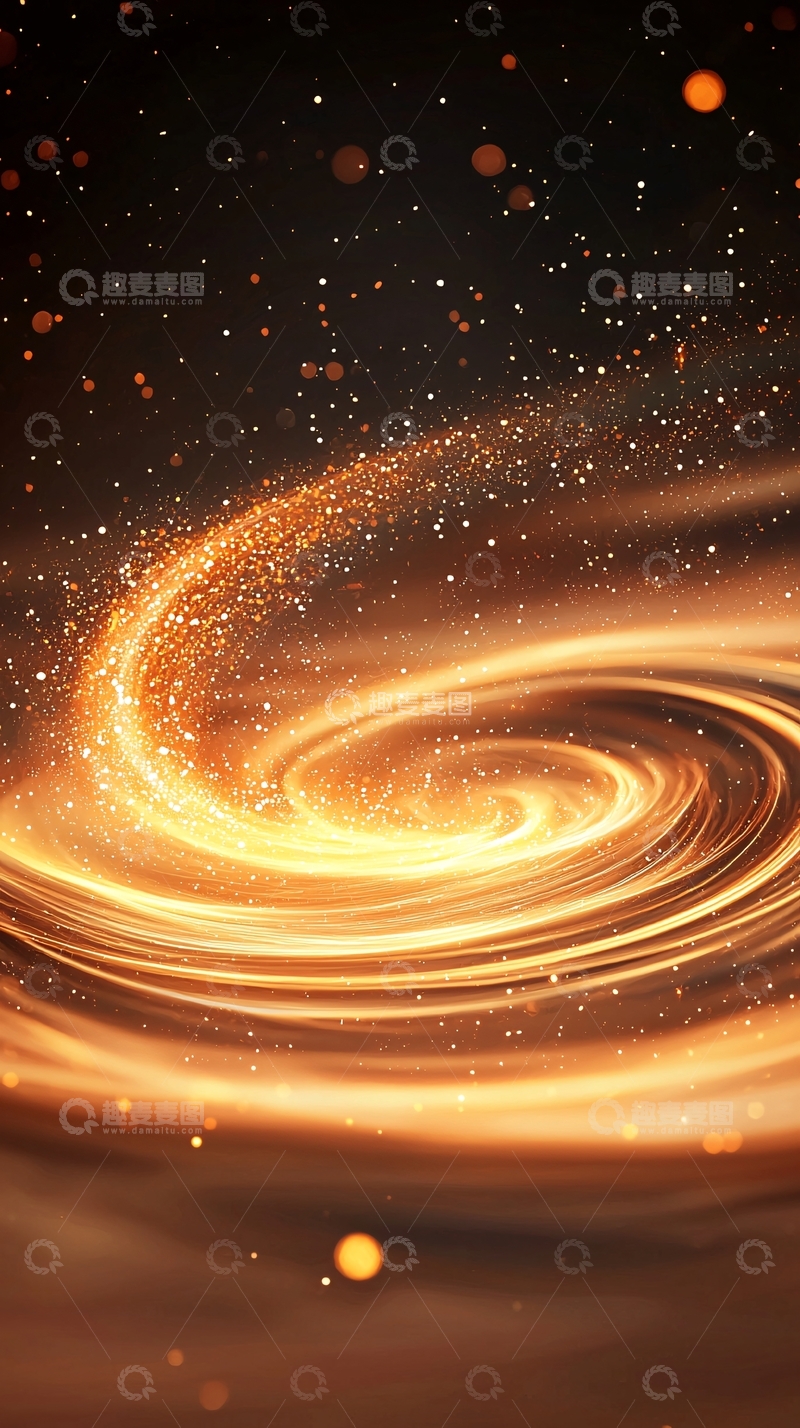 高清大图下载【趣麦麦图】金色星尘漩涡背景