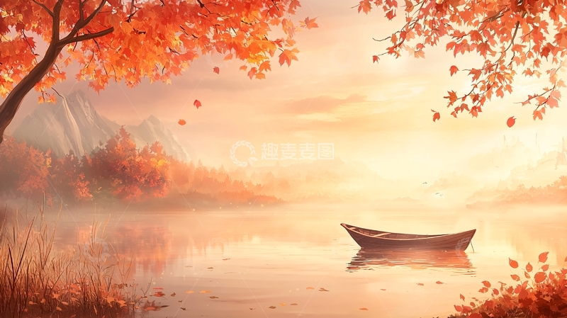 高清大图下载【趣麦麦图】宁静的湖面秋景