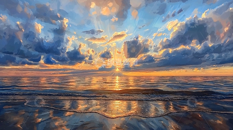 高清大图下载【趣麦麦图】海边日落美景