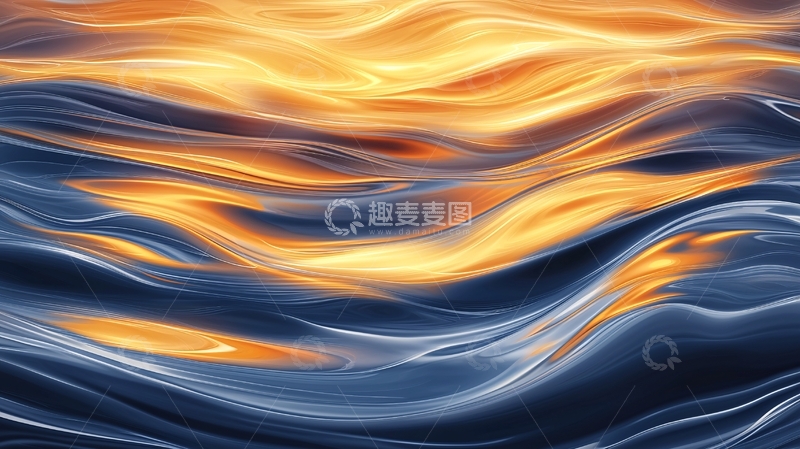 高清大图下载【趣麦麦图】金色光芒映衬下的水波纹