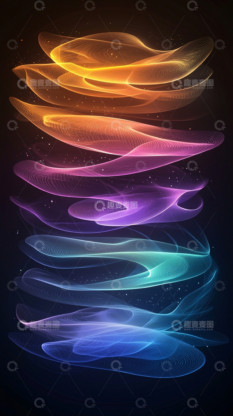 高清大图下载【趣麦麦图】彩色光线流动线条