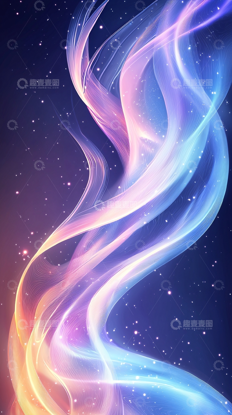 高清大图下载【趣麦麦图】抽象光线流体背景