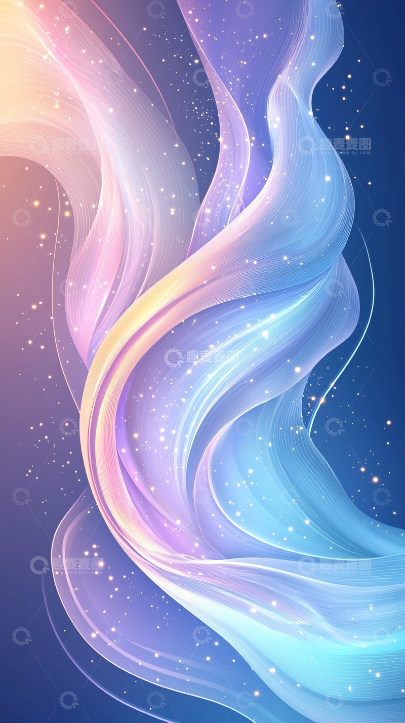 高清大图下载【趣麦麦图】渐变柔纱流动光效