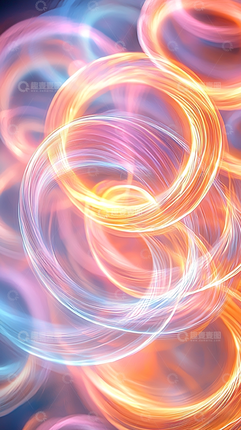 高清大图下载【趣麦麦图】光环交织的抽象漩涡