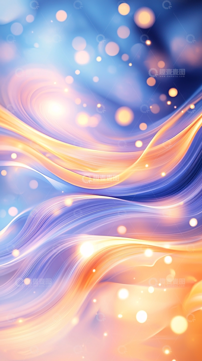 高清大图下载【趣麦麦图】蓝色金色光晕背景