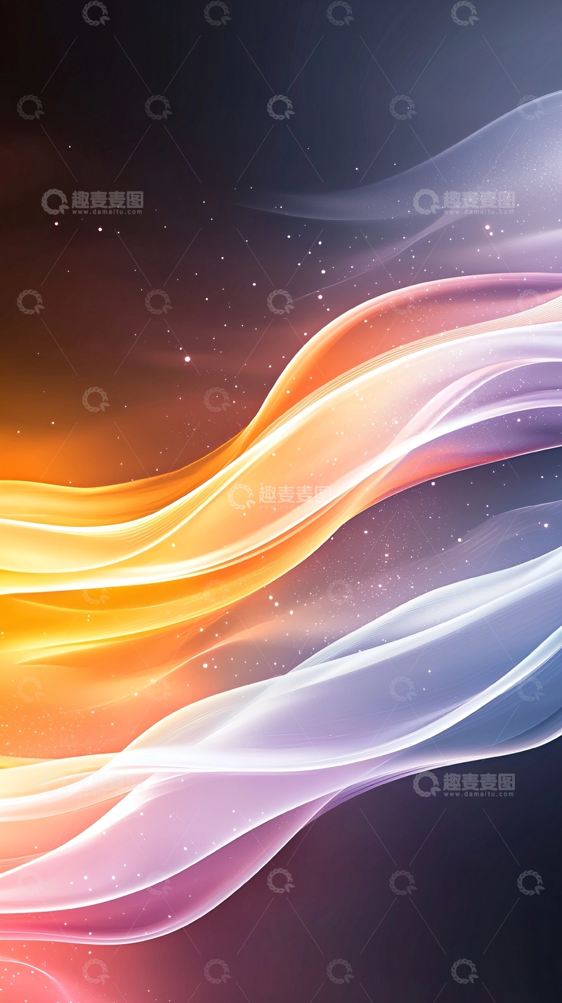 高清大图下载【趣麦麦图】炫彩渐变流动曲线