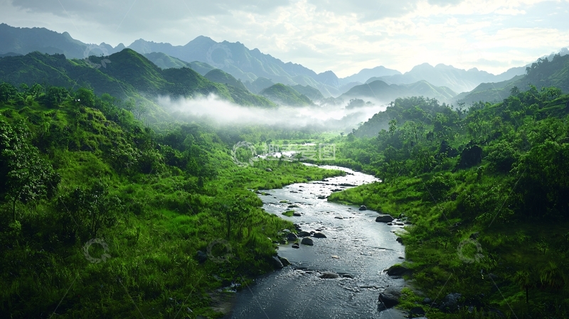 高清大图下载【趣麦麦图】山间河流高清图片