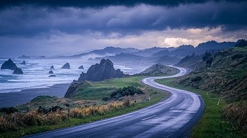 蜿蜒的海岸公路