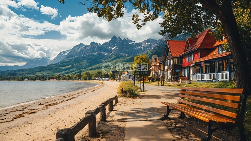 高清大图下载【趣麦麦图】海边小镇山景