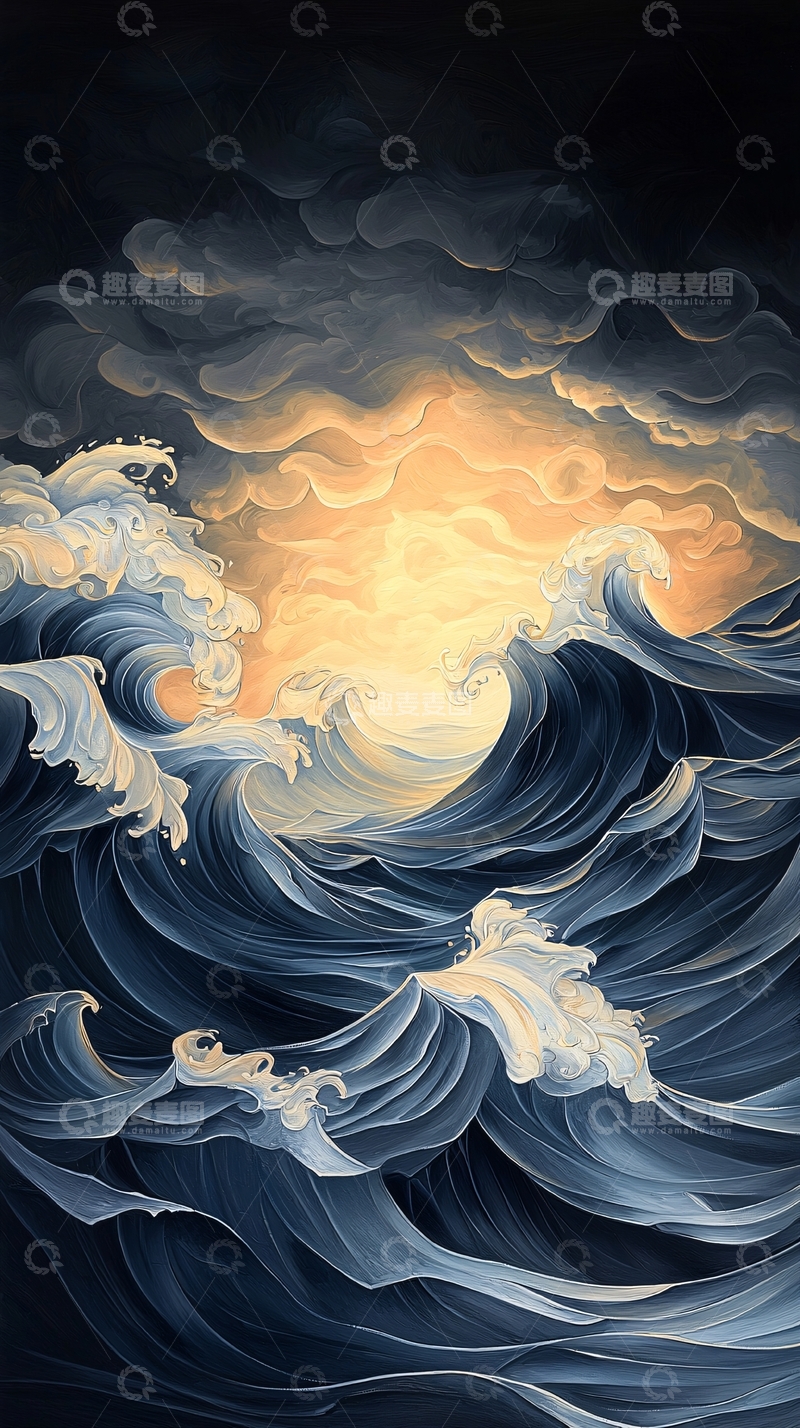 高清大图下载【趣麦麦图】波涛汹涌的海面