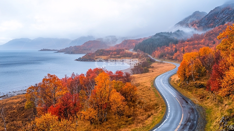 高清大图下载【趣麦麦图】秋日海岸公路