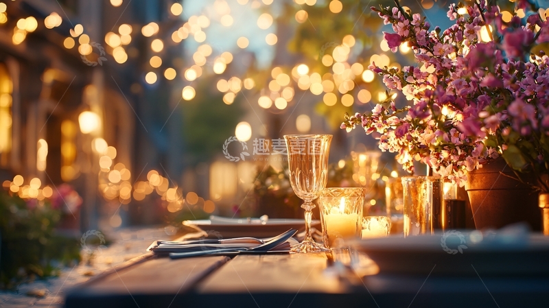 高清大图下载【趣麦麦图】浪漫户外餐桌场景