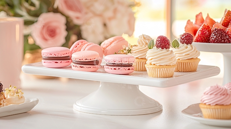 高清大图下载【趣麦麦图】粉色甜点摆台