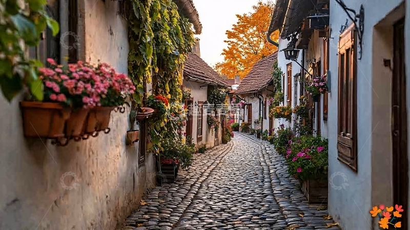 高清大图下载【趣麦麦图】宁静的欧洲小镇街道