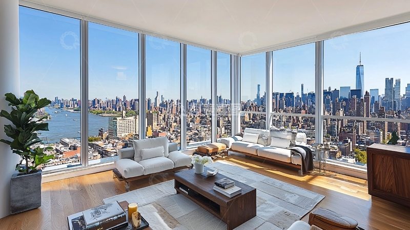 高清大图下载【趣麦麦图】现代简约落地窗城市景观