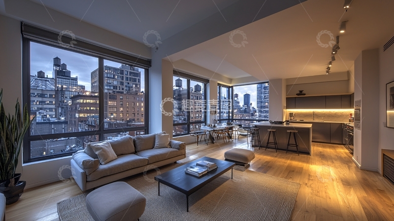 高清大图下载【趣麦麦图】现代简约客厅全景