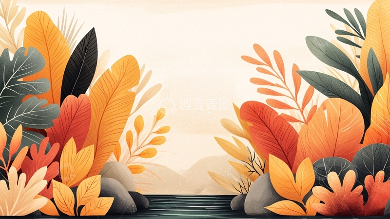 高清大图下载【趣麦麦图】秋季色彩鲜艳的植物背景