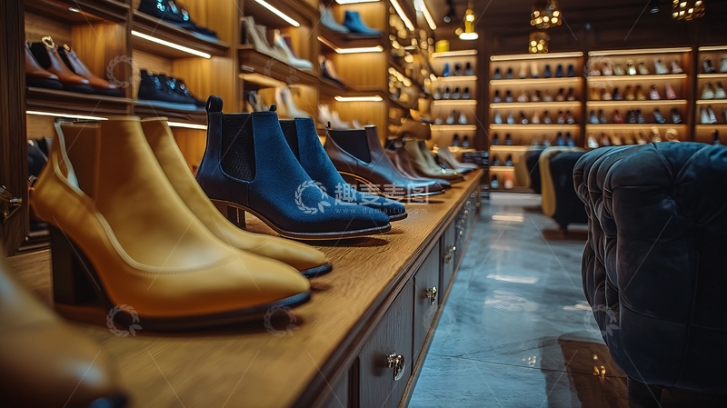 高清大图下载【趣麦麦图】高档皮鞋店陈列展示