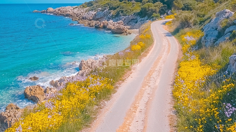 高清大图下载【趣麦麦图】海边公路蜿蜒