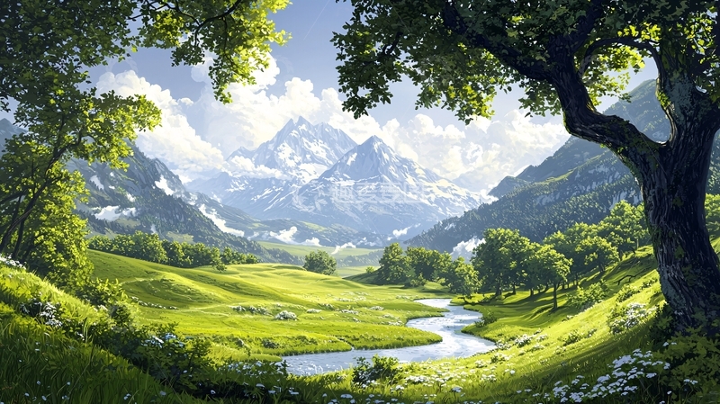 高清大图下载【趣麦麦图】青翠山谷高清图片