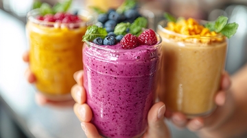 彩色水果冰沙饮料