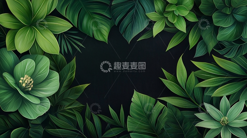 高清大图下载【趣麦麦图】绿色植物围绕的黑暗中心