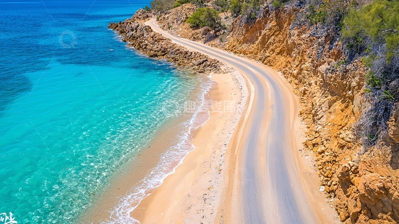 高清大图下载【趣麦麦图】海边公路蜿蜒