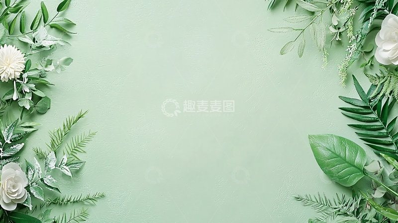 高清大图下载【趣麦麦图】绿色植物花卉背景