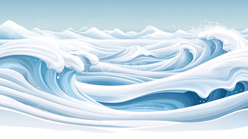 高清大图下载【趣麦麦图】海浪翻滚的白色泡沫