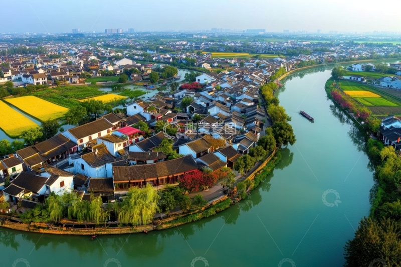 高清大图下载【趣麦麦图】村镇村寨河流自然美景