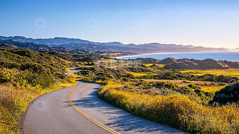 高清大图下载【趣麦麦图】蜿蜒海岸公路风景