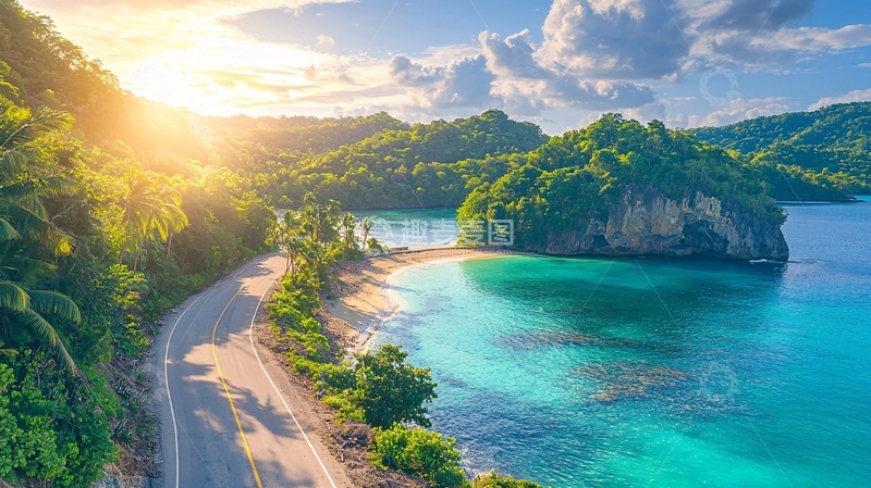 高清大图下载【趣麦麦图】阳光海岸公路风景如画