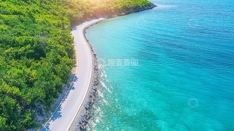 高清大图下载【趣麦麦图】海边公路高清图片