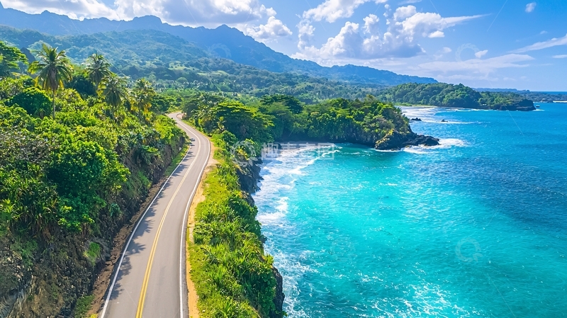 高清大图下载【趣麦麦图】海边公路风景