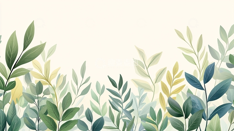 高清大图下载【趣麦麦图】水彩叶子背景