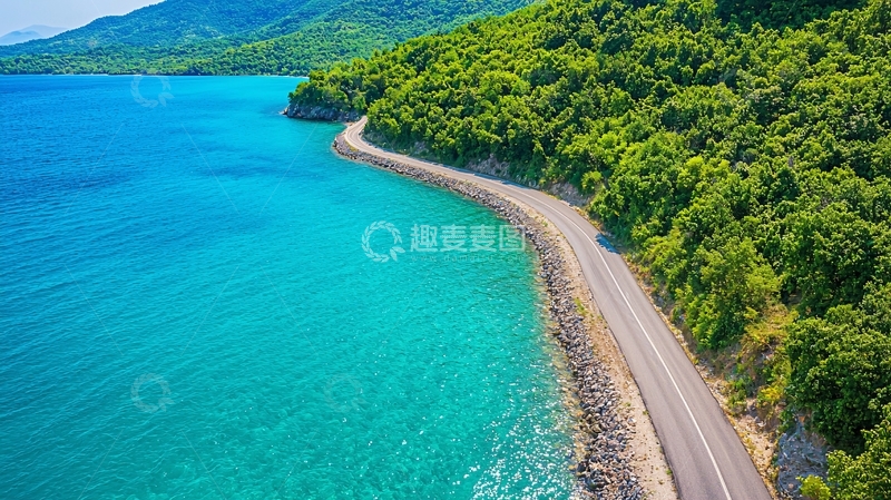 高清大图下载【趣麦麦图】海边公路风景如画