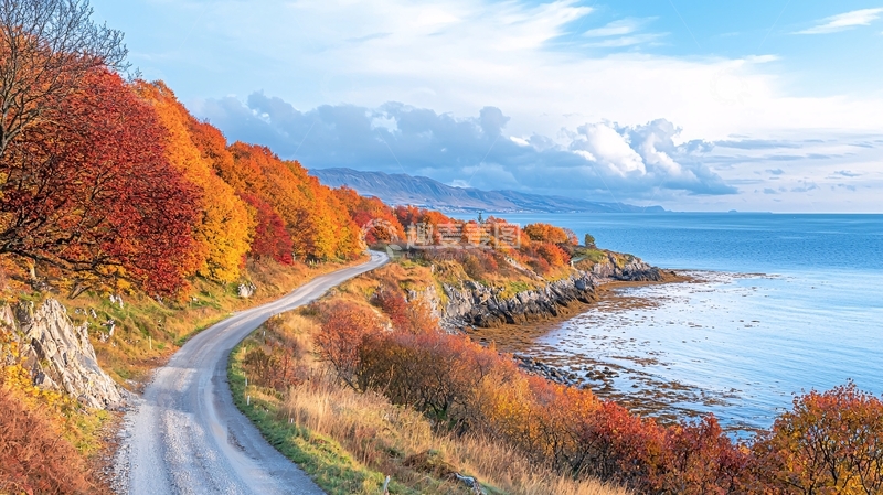 高清大图下载【趣麦麦图】秋日海岸公路美景