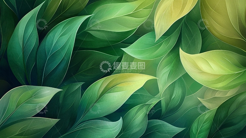高清大图下载【趣麦麦图】绿色叶片高清图片