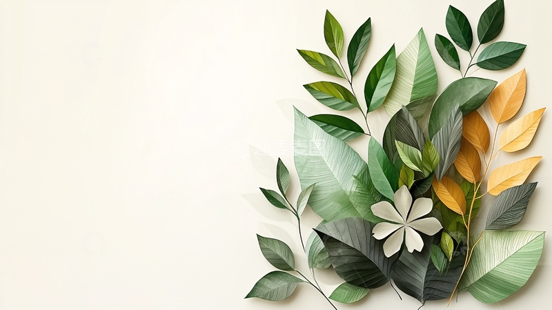 高清大图下载【趣麦麦图】绿叶植物清新背景