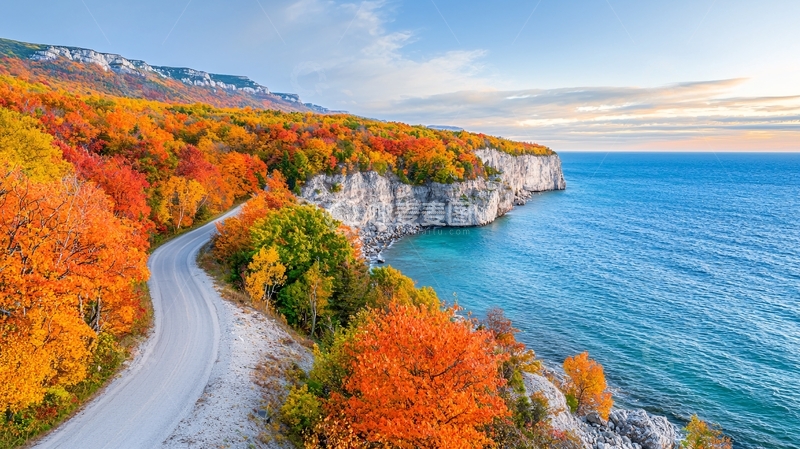 高清大图下载【趣麦麦图】秋色海岸公路
