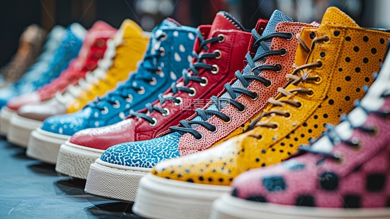 高清大图下载【趣麦麦图】彩色帆布鞋排列