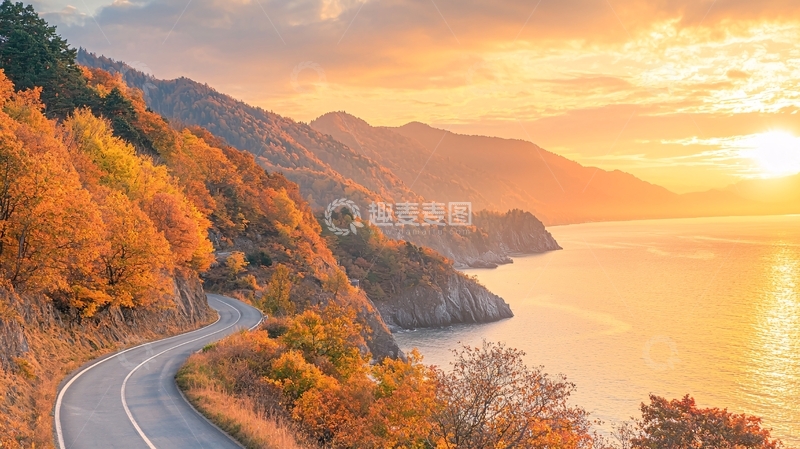 高清大图下载【趣麦麦图】金色海岸公路的秋日风光