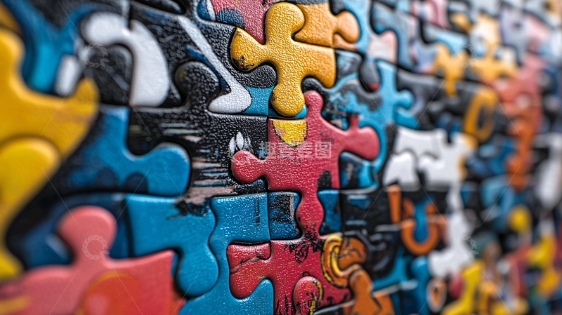 高清大图下载【趣麦麦图】色彩鲜艳的拼图碎片