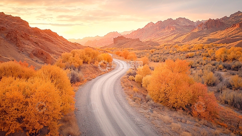 高清大图下载【趣麦麦图】秋日山间公路风景
